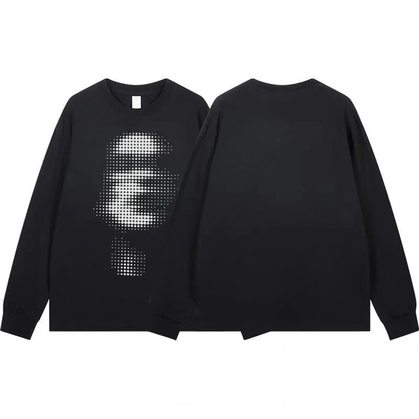 Long Sleeve Faces Graphic Top T Shirt — vista frontale