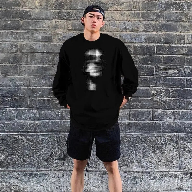 Long Sleeve Faces Graphic Top T Shirt — vista posteriore