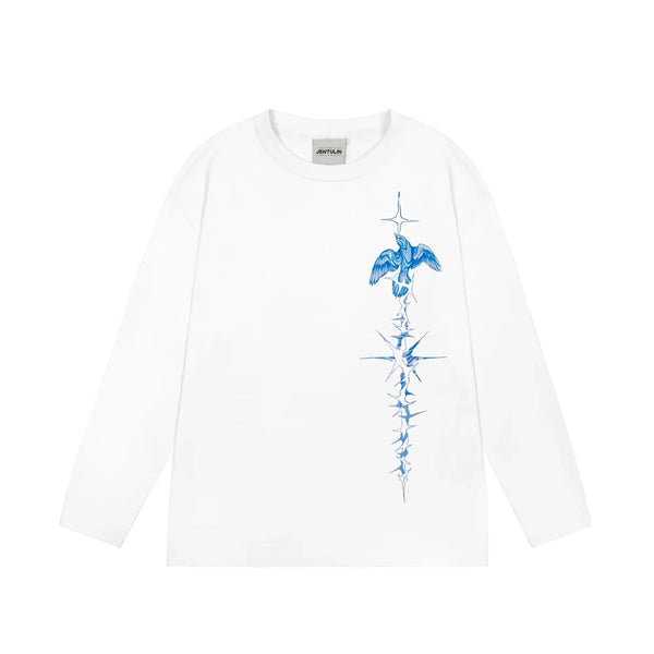 Long Sleeve Holy Graphic Top T Shirt — vista frontale