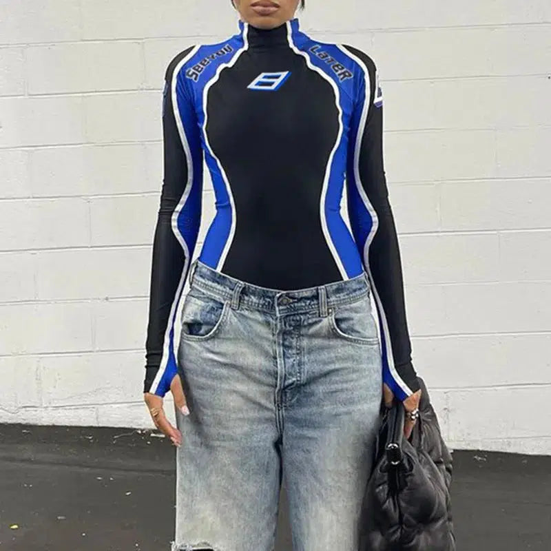 Long Sleeve Racing Body Suit Top — dettaglio della stampa
