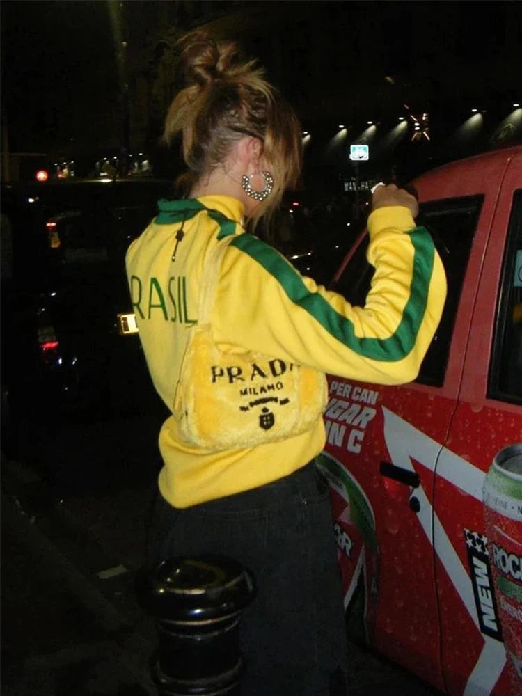 Loose Brazil Zip Up Jacket — dettaglio del tessuto