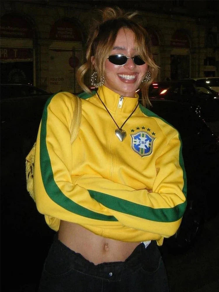 Loose Brazil Zip Up Jacket — vista completa
