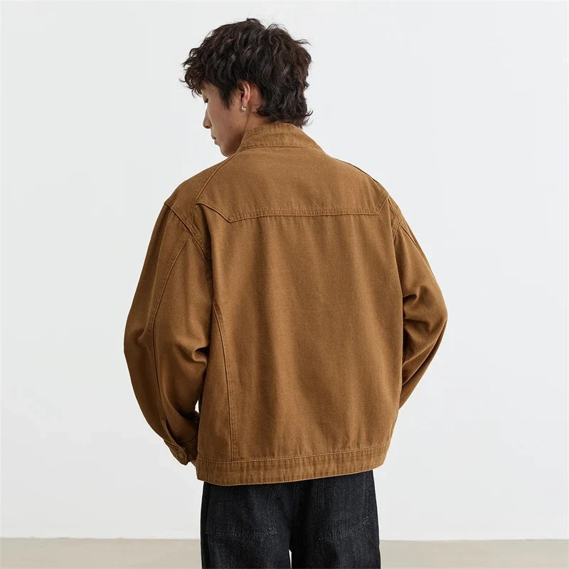 Loose Zip Up Workwear Jacket — vista laterale
