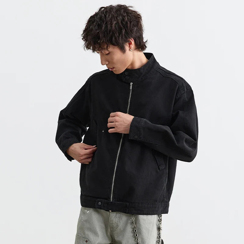 Loose Zip Up Workwear Jacket — dettaglio del tessuto