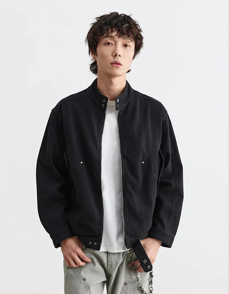 Loose Zip Up Workwear Jacket — vista posteriore