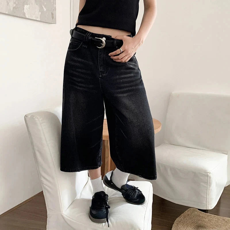 Low Rise Jean Shorts Jorts — vista laterale