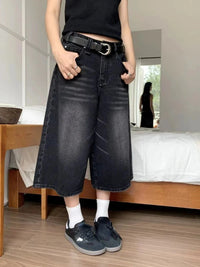 Low Rise Jean Shorts Jorts — dettaglio della stampa