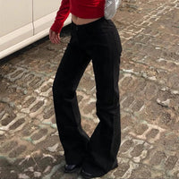 Low Waist Black Flare Jeans — vista frontale