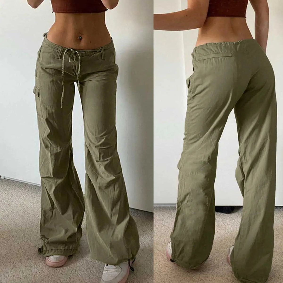 Low Waist Cargo Trousers — vista frontale