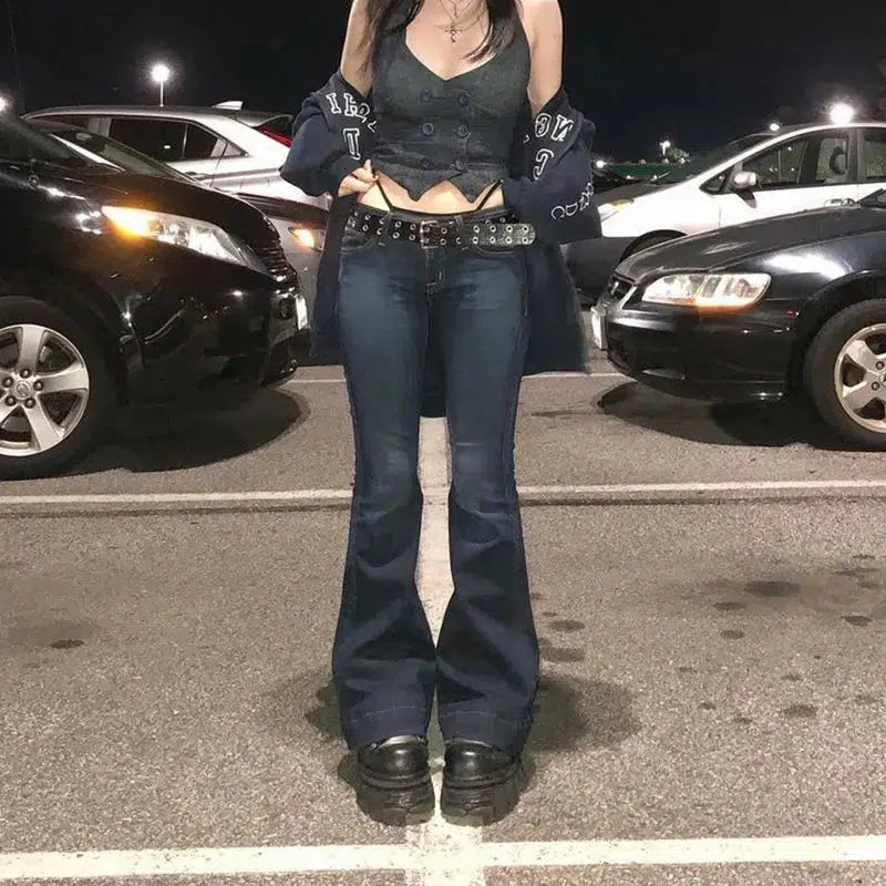 Low Waist Flare Jeans — vista frontale