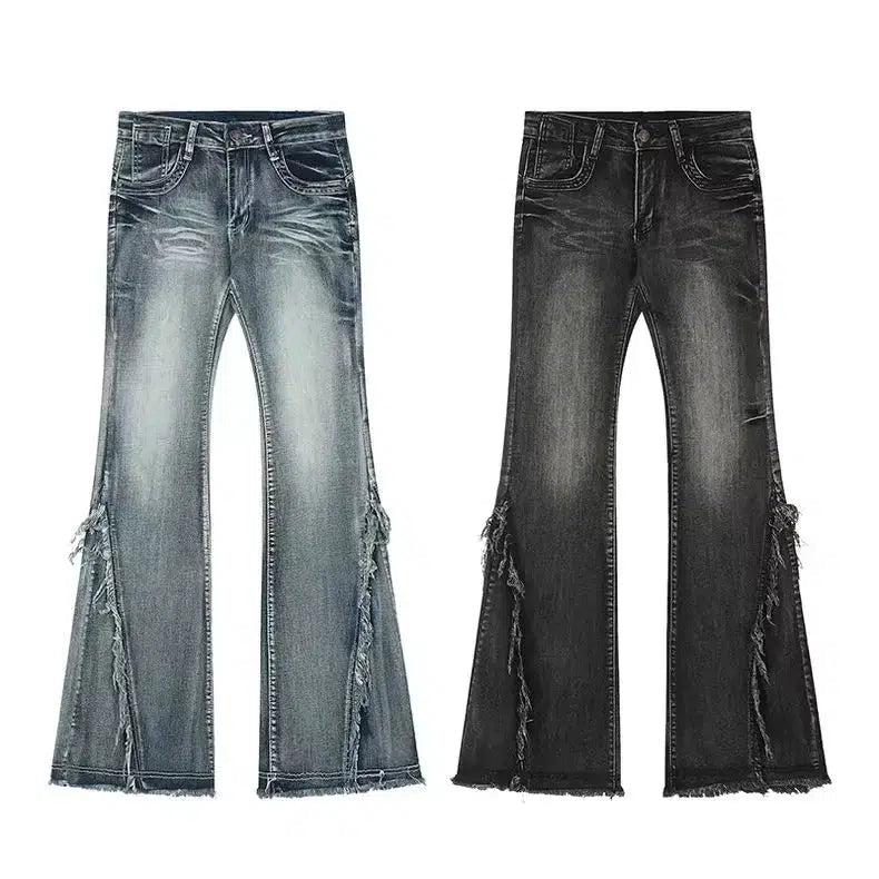 Low Waist Wide Leg Flare Jeans — vista laterale