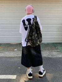Low Waist Wide Leg Jorts — dettaglio della stampa