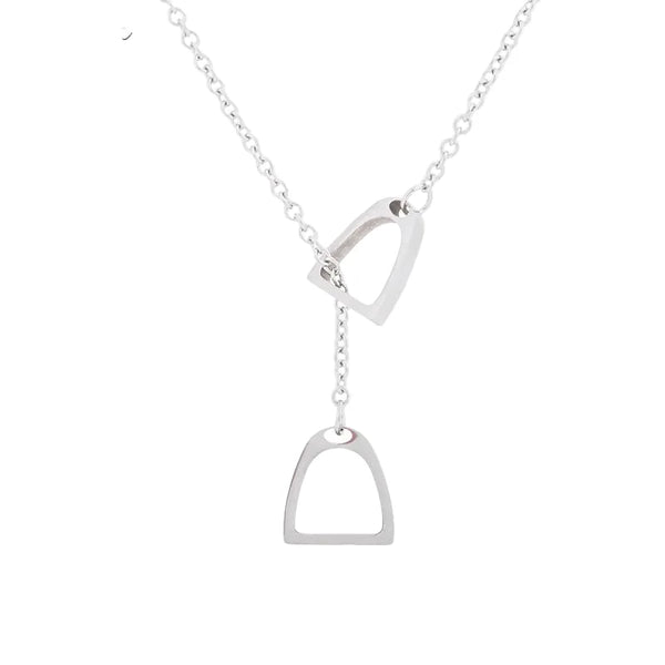 Y2K Lucky Horseshoe Overlap Pendant Necklace