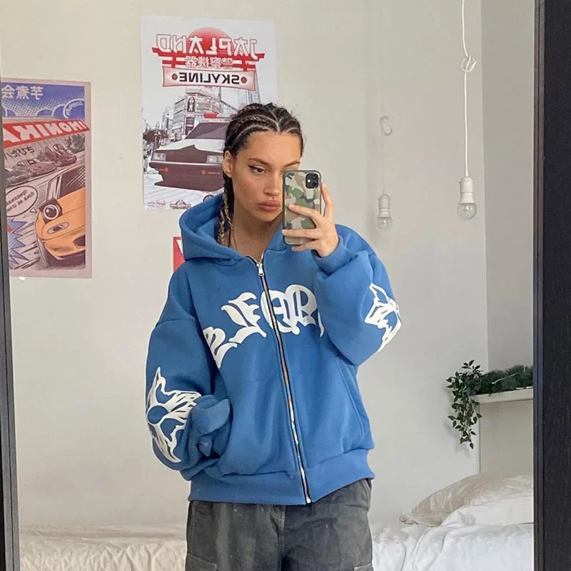Lyrical Graphic Zip Up Hoodie — in alternativa