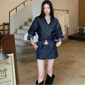 Y2K Matching Denim Shirt and Skirt Set