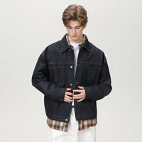 Mens Contrast Stitching Denim Workwear Jacket — dettaglio