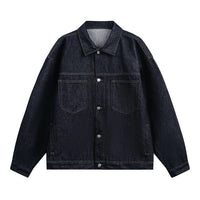 Mens Contrast Stitching Denim Workwear Jacket — vista frontale