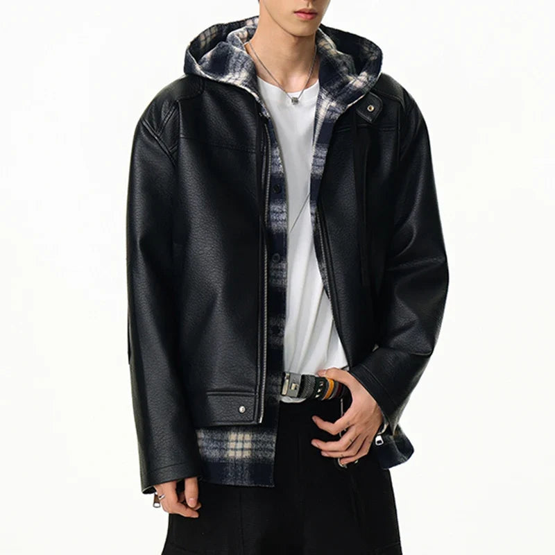 Mens Essential Faux Leather Jacket — dettaglio del tessuto