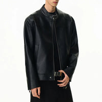 Mens Essential Faux Leather Jacket — vista frontale