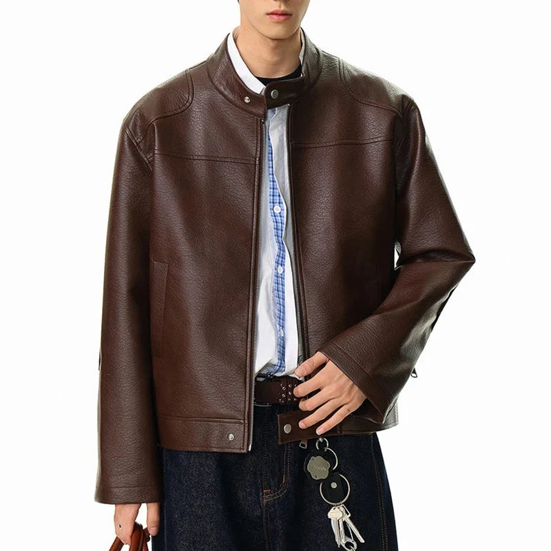 Mens Essential Faux Leather Jacket — dettaglio della stampa