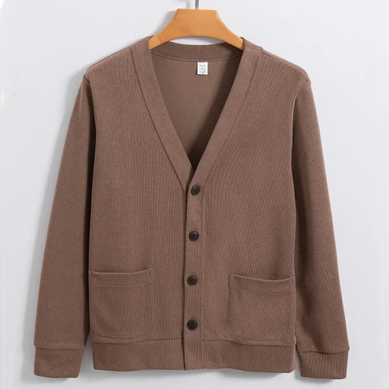 Mens Knitted Button Up Sweater Cardigan — dettaglio