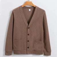 Mens Knitted Button Up Sweater Cardigan — dettaglio