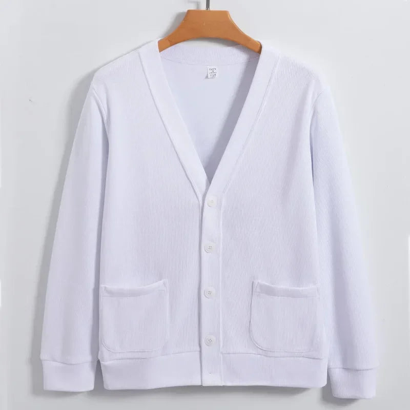 Mens Knitted Button Up Sweater Cardigan — vista completa