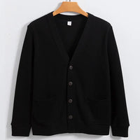 Mens Knitted Button Up Sweater Cardigan — vista laterale