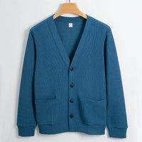 Mens Knitted Button Up Sweater Cardigan — dettaglio del tessuto