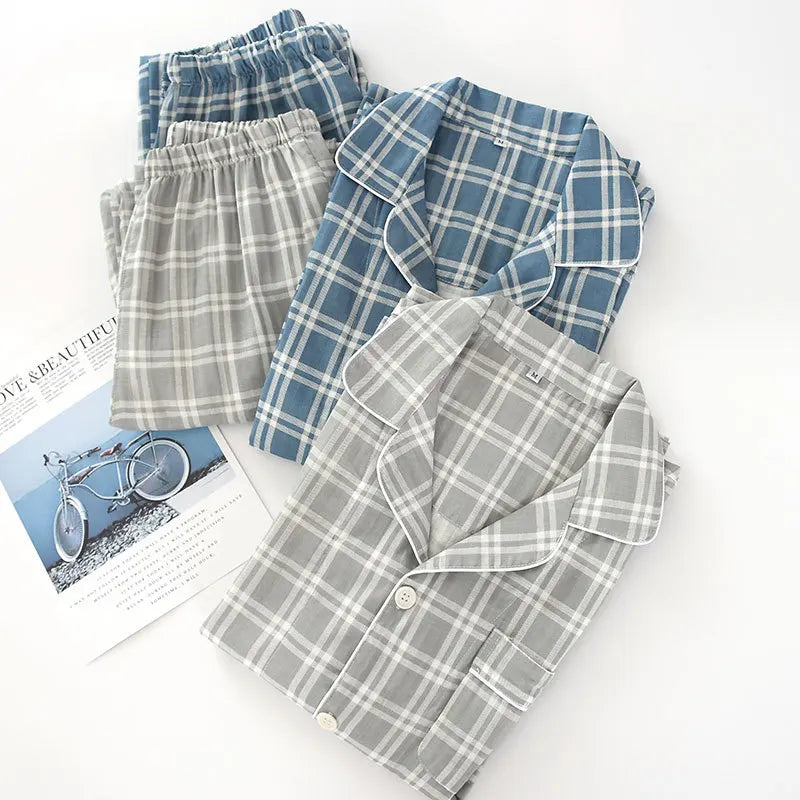 Mens Plaid Thin Pyjama Set — dettaglio della stampa