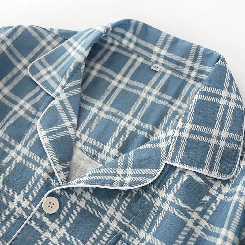 Mens Plaid Thin Pyjama Set — in alternativa