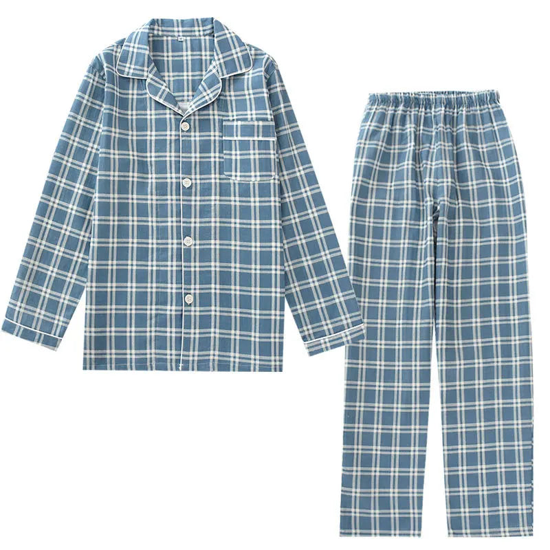 Mens Plaid Thin Pyjama Set — dettaglio