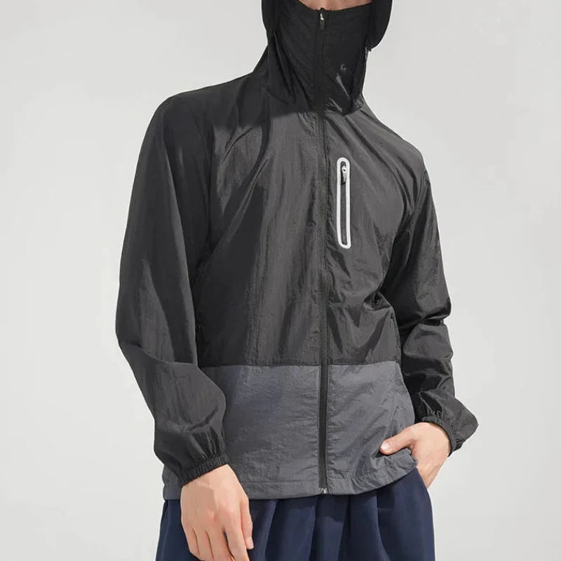 Mens Waterproof Light Windbreaker Jacket Coat — dettaglio del tessuto