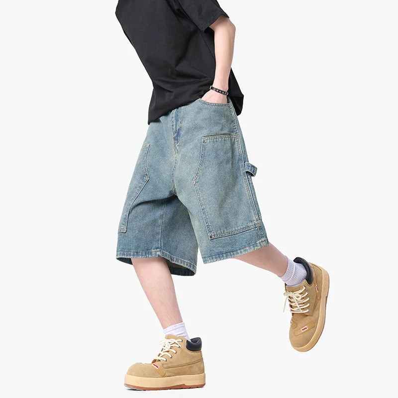 Mens Workwear Cargo Denim Shorts Jorts — in alternativa