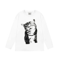 Meow Graphic Long Sleeve Top — vista frontale