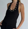 Y2K Metal Hollow Halter Tank Top