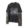 Y2K Mock Two Piece Distressed Long Sleeve T Shirt