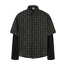 Y2K Mock Two Piece Long Sleeve Button Down Shirt