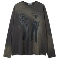 Morphed Graphic Long Sleeve Top — vista frontale