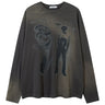 Y2K Morphed Graphic Long Sleeve Top