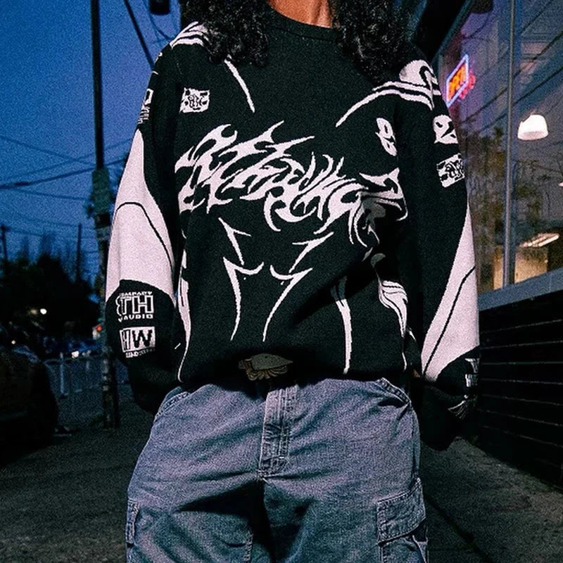 Moto Gothic Knitted Sweatshirt — dettaglio