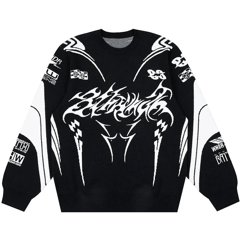 Moto Gothic Knitted Sweatshirt — vista frontale