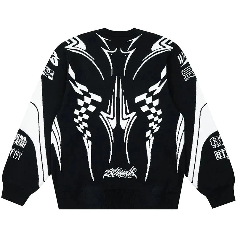 Moto Gothic Knitted Sweatshirt — vista laterale