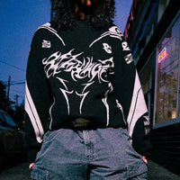 Moto Gothic Knitted Sweatshirt — vista posteriore