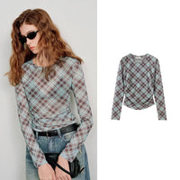 Multi Sheer Long Sleeve Mesh Top — dettaglio