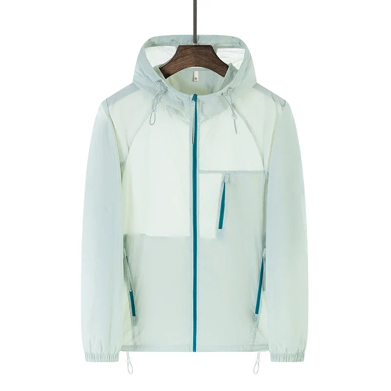 Multi Zip Lightweight Windbreaker Jacket Coat — vista laterale