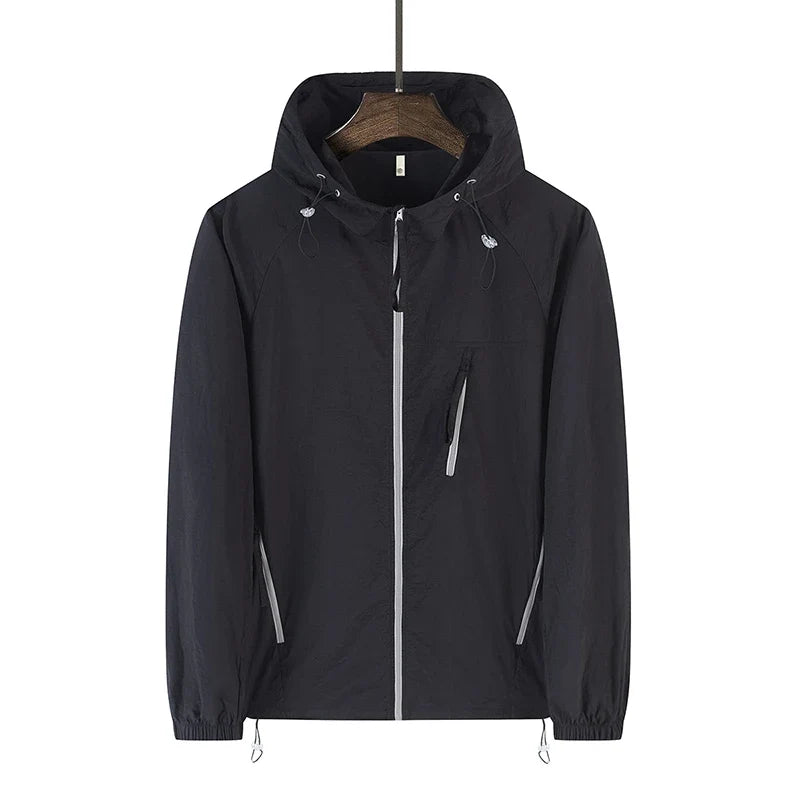 Multi Zip Lightweight Windbreaker Jacket Coat — vista posteriore