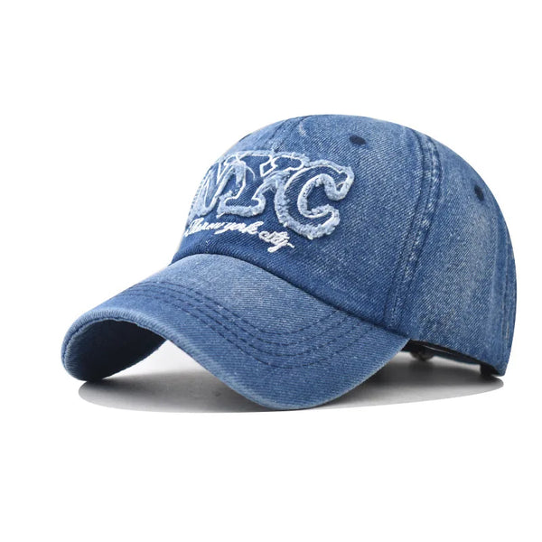 NYC Letter Embroidered Baseball Cao — vista frontale