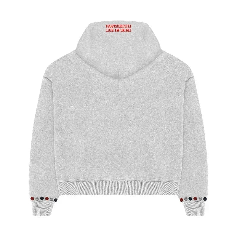 National Zip Up Hoodie — dettaglio del tessuto