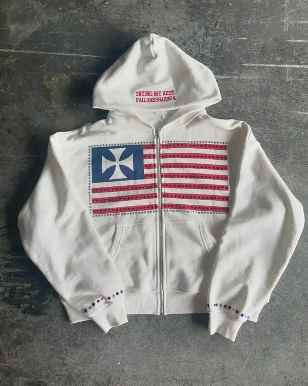 National Zip Up Hoodie — vista frontale
